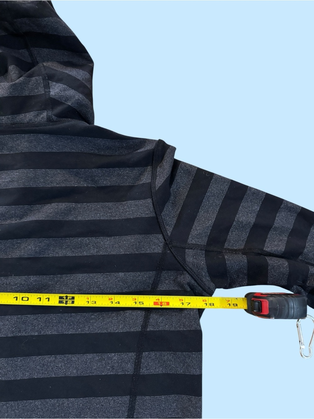 Lululemon Full Zip Hooded Stride Jacket Black Grey Micro Macro Stripe - Sz Small - Picture 11 of 13